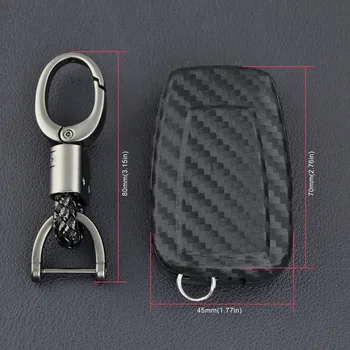 Carbon Fiber Smart Car Key Fob Chain Ring Cover Case Holder За Toyota Camry C-HR Prius GT 86 RAV4 Avalon Corolla Хечбек