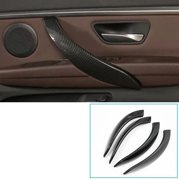 Carbon Look Вътрешна Врата копчето на Кутията Покритие за BMW 3 Series F30 F31 2013-2017 GT F34 14-17 и 4 Серия 4 Dr F36 15-17