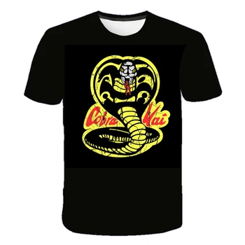 Cobra Kai T Shirt Boys Strike First Strike Hard No Mercy Tshirt girs Summer Top Tshirts Short Sleeves Tees Black детски T-Shirt
