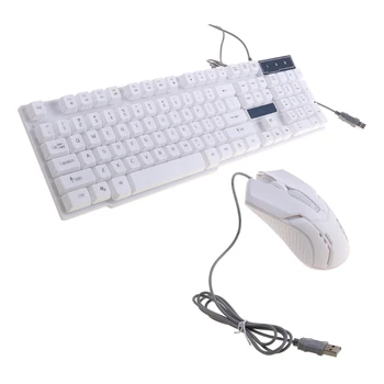 Combo, PC Gamer LED Gaming Keyboard And Mouse Set Кабелна 2.4 G Клавиатура Gamer Клавиатура с Подсветка Детска Клавиатура Набор от
