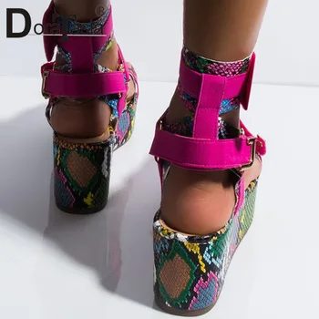DORATASIA Large Size 34-44 INS Hot Brand New Female Wedges Gladiator Sandals Party Цветни летни сандали Дамски обувки Жена