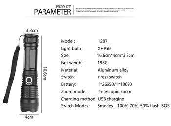 Drop Shipping XHP50.2 Led Фенерче Pocketman 5 Режима на Мащабните Фенерче USB Акумулаторна Фенерче Poratble Фенерче 18650
