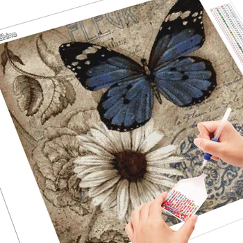 EverShine Diamond Живопис Animal Cross Stitch Diamond Mosaic Butterfly Picture Of Кристал Embroidery Full Square Home Decor