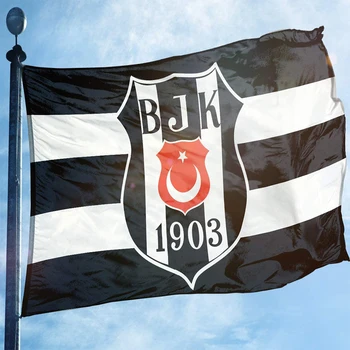 Flagnshow Бешикташ Знамена и банери 3x5 ФУТА Турция JK Футболни Футболен флаг