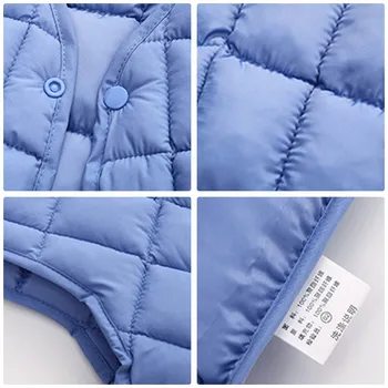 HH 2021 new down warm base boys and girls sleeveless coat winter сладко vest candy color 2-7 toddlers vestLight down vest