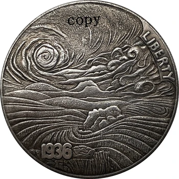 Hobo Nickel 1936-D USA Peace Dollar COIN COPY Type 223