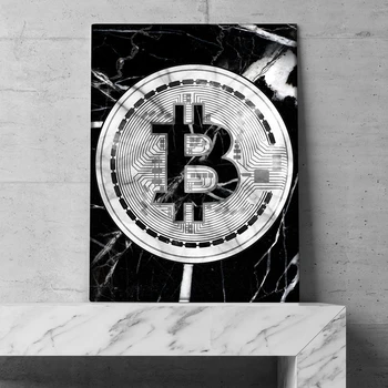 Home Decoration Живопис Make Money, Not Friends Wall Art Marble Bitcoin HD Print Modern Poster Платно Cuadros Picture For Gift