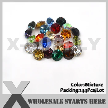 (HX) ss29,ss38,ss45 Свободен Планински кристал, Chaton,Остър Остър Назад,се Използва за Конфигуриране на Метал,Чаши Верига,Смесени цветове