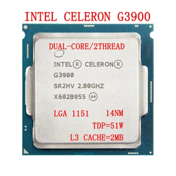 Intel Celeron Processor G3900 Dual-Core 2.8 GHz TDP 51W, 2MB LGA 1151 Desktop CPU Поддръжка на DDR4-1866/2133