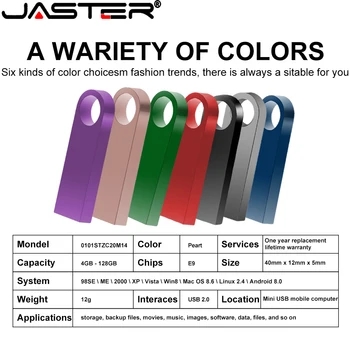 JASTER metal free Custom logo memoria usb flash drive 32GB pendrive 128GB 64GB waterproof pen drive 16GB, 8GB 2.0 usb stick key