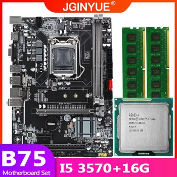 JGINYUE дънна Платка B75 LGA 1155 комплект комплект с процесор intel I5 3570 DDR3 16GB 2*8G Настолна памет B75M-VH PLUS