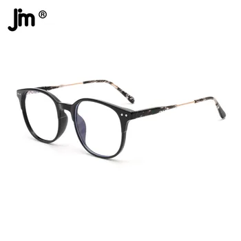JM 2021 Кръгли Сини Светлинни Очила за жени, Мъже Стари Компютърни Сини Светлинни Блокер Очила Рамка