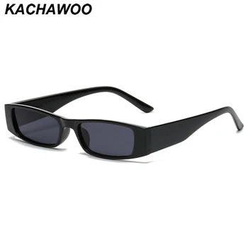 Kachawoo правоъгълник ретро слънчеви очила дамски черен леопард малка дограма за слънчеви очила за мъже тенденция аксесоари за Летни евтини от Европейските