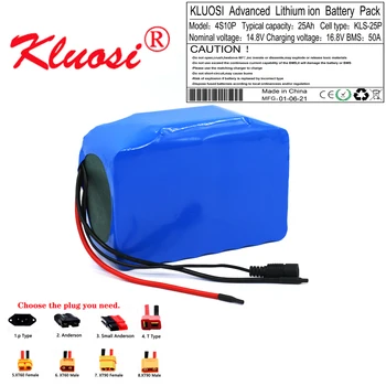 KLUOSI 4S10P 14.8 V 25Ah 14.4 V 600Watt 16.8 V Литиева Батерия с 50A BMS за Smart Inverter Robot High-power Equipment и Т.н.