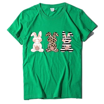 Leopard Rabbits Letter Print Women T Shirt Short Sleeve O Neck Губим Women Tshirt Ladies Tee Shirt Върховете Clothes Camisetas Mujer
