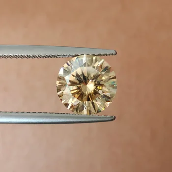 LETMEXC Губим Yellow Moissanite Diamond Gemstone 1.0 ct 2.0 ct 3.0 ct VVS1 Страхотна кръгла кройката за изготвения по поръчка пръстени с доклад GRA