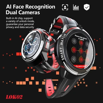 LOKMAT Smart Watch 4G Heart Rate Tracker Video Android GPS Sports Dual Camera Multi-Sport Mode Покана Remider за Android и IOS