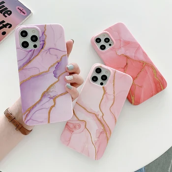 LOVECOM Gradient Marble Plating Glitter Phone Case For iPhone 12 Pro 11 Pro Max XS Max XR X 7 8 Plus Soft Case ДЗП-Phone Cover