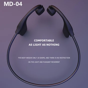 MD04 Костната Проводимост Слушалки Bluetooth-съвместими 5.0 слушалки Слушалки Безжични Отворени Слушалки с Микрофон