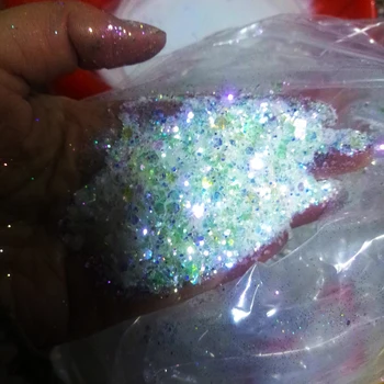 MD143#1 200g/500g color shift Glitter Bulk Holographic Small Буци Glitter in Snow Mermaid маникюр Холографски блясък