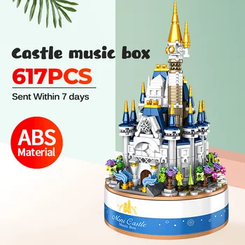 MOC Creative Castle Building Blocks Eight Music Box Bricks Creator Assembling Model Пъзел Toys Bricks for Girl Kids Коледа Gifts