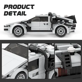 MOC High-Tech Back to the Future Sports Car Building Blocks Delorean Time Machine Vehicle Speed Bricks Supercar Toy For Children