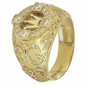 Modyle Classic Retro Male Ring Пънк Vintage Gold Color AAA Циркон Короната е Годежен Пръстен за Мъже Дропшиппинг