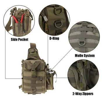 Molle Tactical Fishing Hiking Backpacks Hunting Bags Chest Bag Sling Bag One Shoulder Backpack Военни Чанти