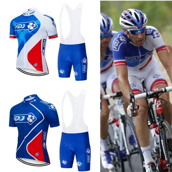 New FDJ Cycling Jerseys Team Suite PRO Bicycle Носете Maillot Summer Quick Dry Ropa Ciclismo МТБ Панталони С къс Ръкав Облекло под Наем