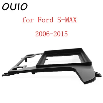 OUIO 9-инчов таблото на автомобила Double Din DVD frame decoration kit панел на арматурното табло е подходящ за рамки на Ford S-MAX 2006-