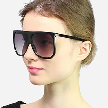 Q Vintage Слънчеви Очила Oculos De Sol UV400 Square Brand Designer Big Frame Дамски Слънчеви Очила Feminino Градиент