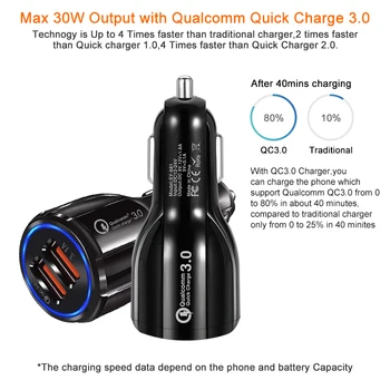 Quick Charge 3.0 Зарядно Гнездо за Запалка Адаптер QC 3.0 Dual USB Порт за Бързо Зареждане на Автомобилни Аксесоари За Телефон DVR MP3
