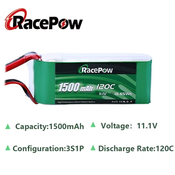 RacePow RC Lipo Батерия 11.1 V 120C 3S 1500mAh 3 Cells with XT60 Plug for RC Qav250 FPV Racing Drone RC Хеликоптер RC Models