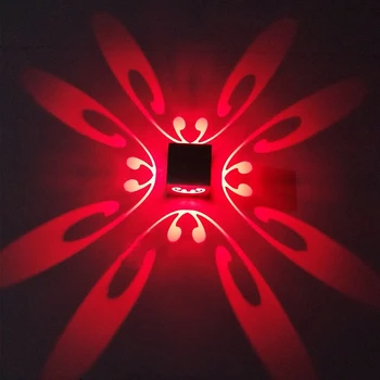 RGB Butterfly Hole LED Wall Светлини For Home Effect 3W Wall Lamp Colorful Wandlamp For Party Bar, Lobby KTV Home Decoration