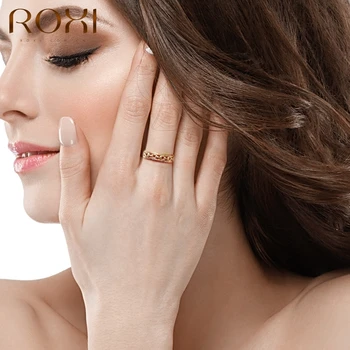 ROXI Silver 925 Finger Split Rings For Women Teen Couple Ring Trend Изящни Бижута за Подарък Аксесоар Anillos Ring Bague Bijoux Joyero