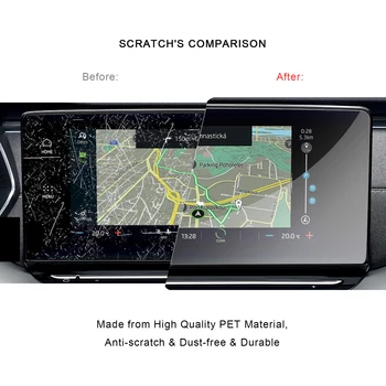 RUIYA За Octavia 4 2020 10 Инча Автомобилен GPS-Навигатор Touch Center Screen Protector Авто интериорни Аксесоари за ДОМАШНИ любимци-филм 310*134 мм