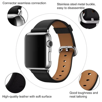 Samrt Watch Band за Apple Watch Band Series 6 SE 5 4 3 2 1 Кожена каишка 44 мм 38 мм 42 мм 40 мм