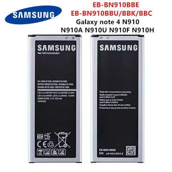 SAMSUNG Original EB-BN910BBE EB-BN910BBK EB-BN910BBC EB-BN910BBU 3220mAh батерия за Samsung Galaxy Note 4 N910 N910A/V/P NO NFC