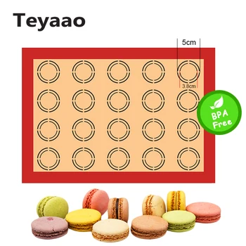 Teyaao Антипригарный силикон подложка за печене силиконов тампон за фурна Подвижен тесто Подложка за торта, Бисквити, макаронени изделия мат