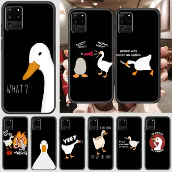 Untitled Goose Игра Duck Калъф за телефон Samsung Galaxy Note 4 8 9 10 20 S8 S9 S10 S10E S20 Plus UITRA Ultra black tpu funda