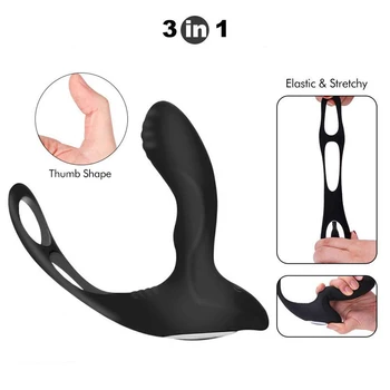 USB Зареждане Вибрираща Пръстен Мъжки Секс-Играчки Отопление Масажор на Простатата 10-степенна скоростна кутия Безжично Дистанционно Управление Анален Секс - Играчки