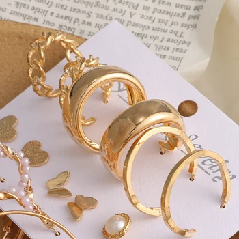 VKME Fashion Gold Chain Хоп Earrings Set For Women Girls Elegant Geometirc Pearl Circle Хоп Earrings 2021 NEW Jewelry Gift