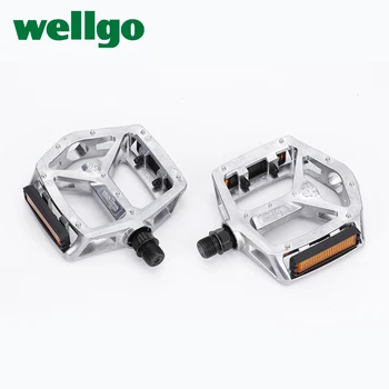 Wellgo M195 Aluminum Alloy МТБ Bike Pedals 2DU Bearing Ultralight Pedal Mountain Bicycle Parts With Reflector