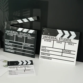 Woodon Movie Clapperboard Director Video Scene TV Movie Clapper Board Film Slate Cut Prop Photography Ornaments