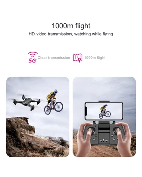 XKJ New F6 GPS Drone 4K Camera HD FPV Drons with Follow Me 5G WiFi Optical Flow Сгъваем RC Quadcopter Професионален Дрон играчки