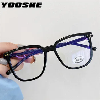 YOOSKE Против Blue Light Glasses Frame Women Големи Прозрачни Очила, Оптични Компютърни Очила без Рамки Мъжете Фалшиви Очила