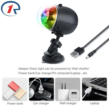 ZjRight Waterproof USB Built-in battery Rotating RGB диско топка stage light birthday party X ' mas light bar car bicycle led lamp