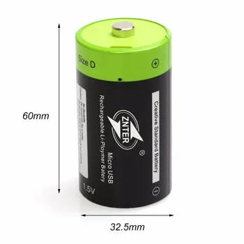 ZNTER Practical 1.5 V 4000mAh USB-Rechargeable D Battery Литиево-Полимерна Батерия за Фотоапарат Drone Accessories