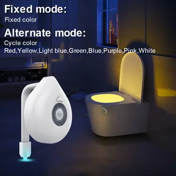 Автоматично Тоалетка Светлина Smart PIR Датчик за Движение, на Седалка За Тоалетна нощна светлина 8 Цвята Водоустойчив Осветление За Тоалетна Led Лампа