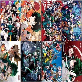 Аниме My Hero Academia Series Suit Eight Poster Home Decoration Wall Kraft Paper Живопис 42x29cm